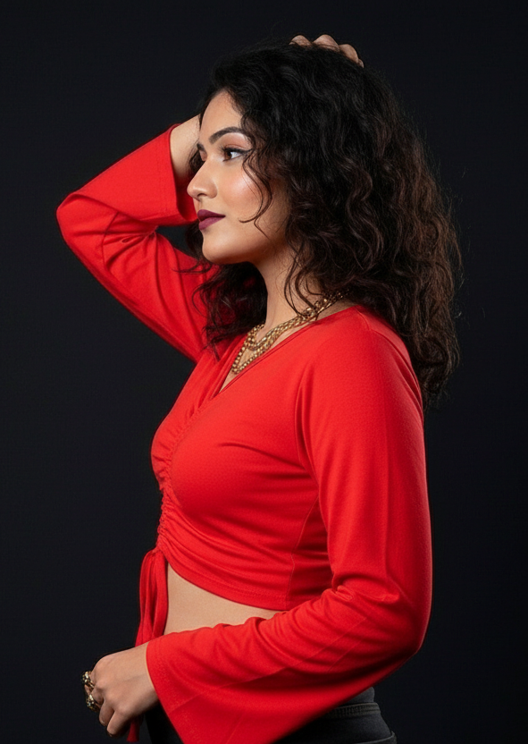80s Style Crop Western Top