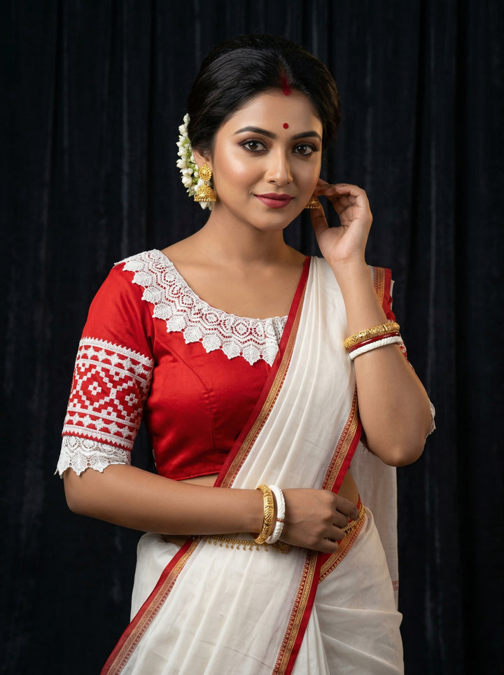 Red Embroidery - Designer Blouse