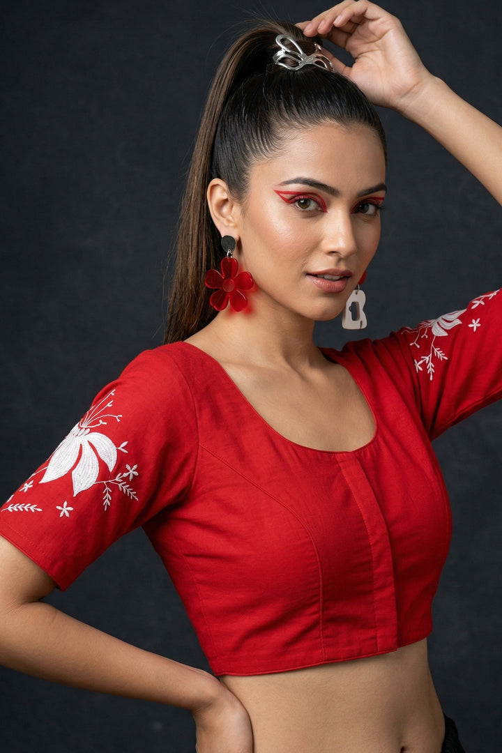 Floral Applique Designer Blouse