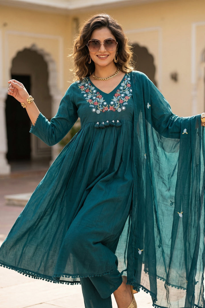 Cheers To summer Designer Cotton Kurti Set