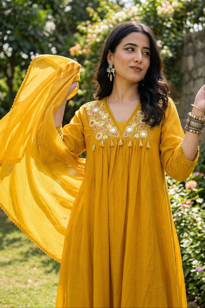 Cheers To summer Designer Cotton Kurti Set