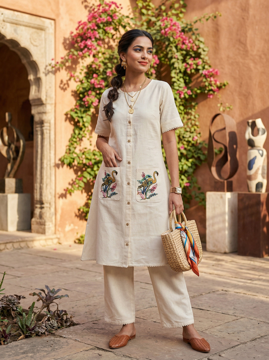 Cool And Composed-Cotton Kurti Set