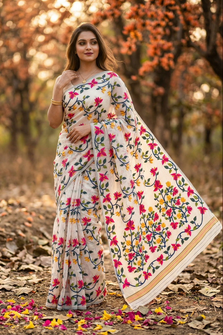 Kusumita (কুসুমিতা) Cotton Silk Saree