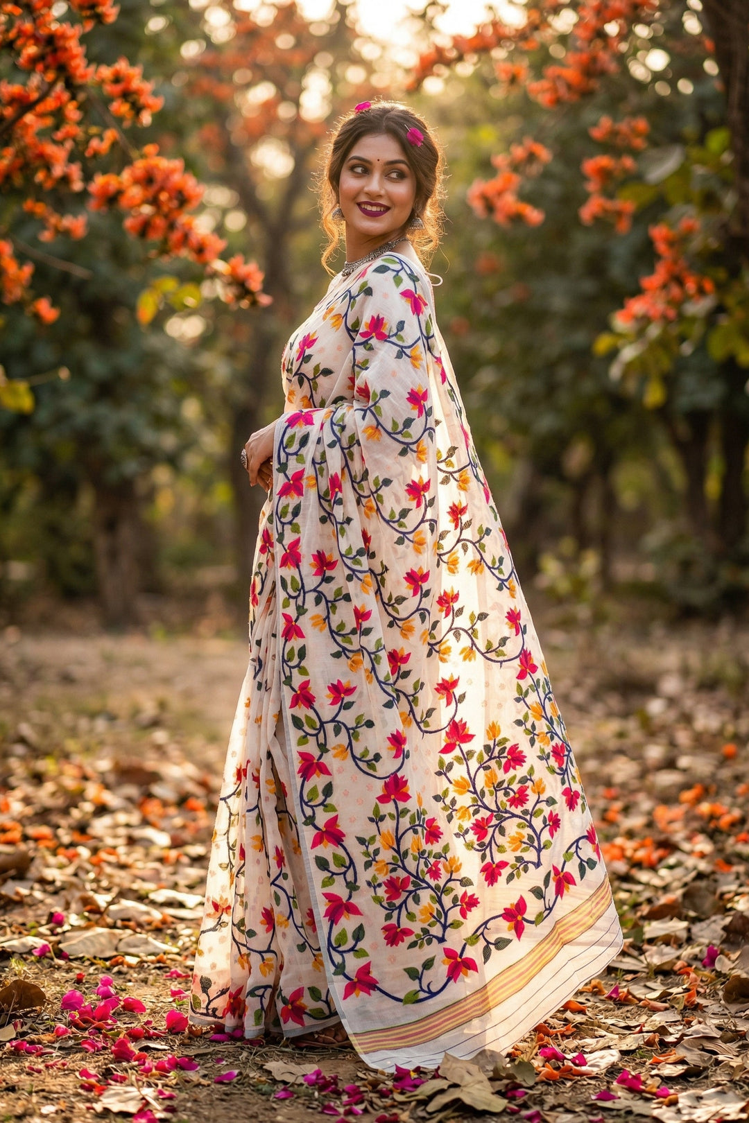 Kusumita (কুসুমিতা) Cotton Silk Saree