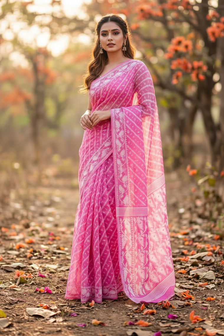 Bangaliyana Jamdani Saree