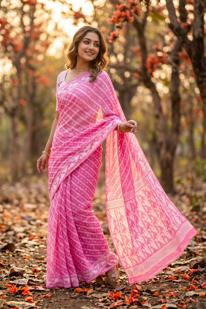 Bangaliyana Jamdani Saree