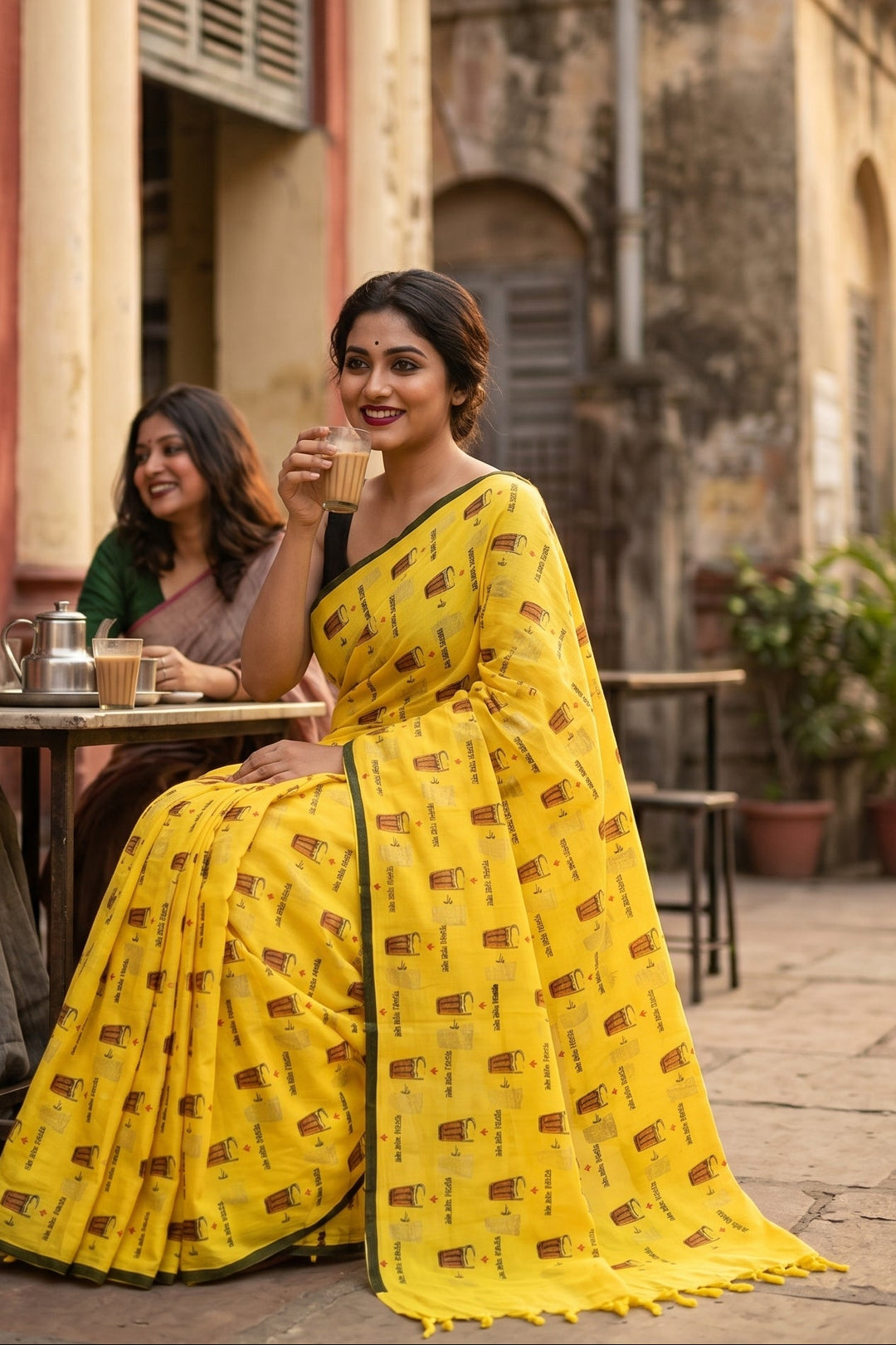 চায়ের আড্ডা (Chaa R Adda) KhadiCotton Saree