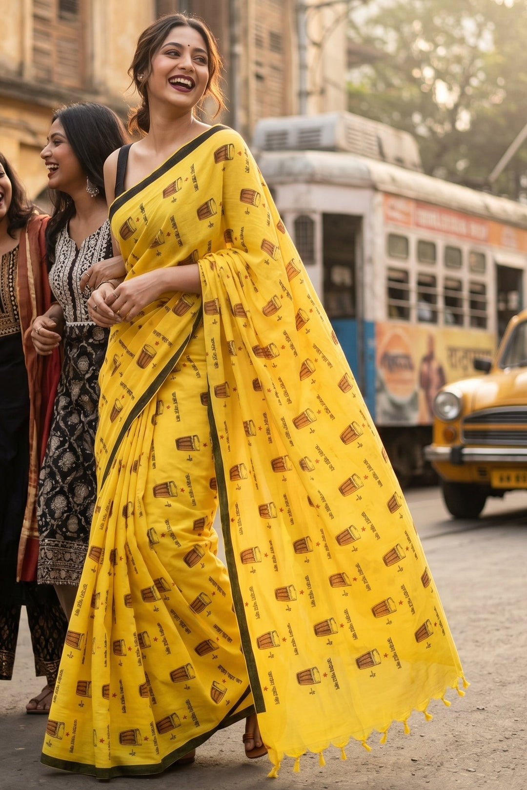 চায়ের আড্ডা (Chaa R Adda) KhadiCotton Saree