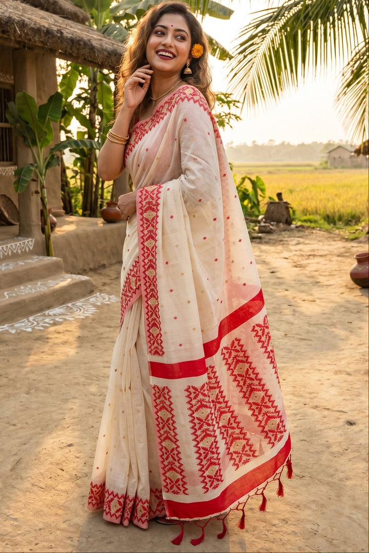 সৌন্দর্য-Semi Tussar Silk Saree