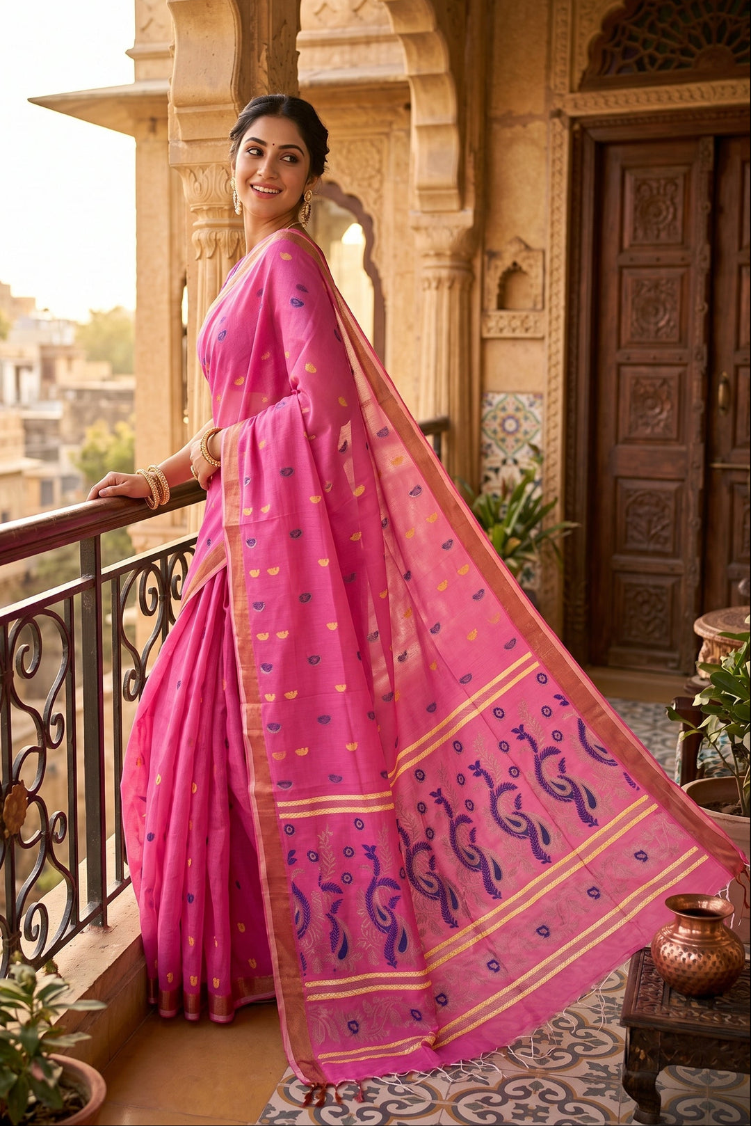 Mayura Chaya Banarasi Khadi Saree