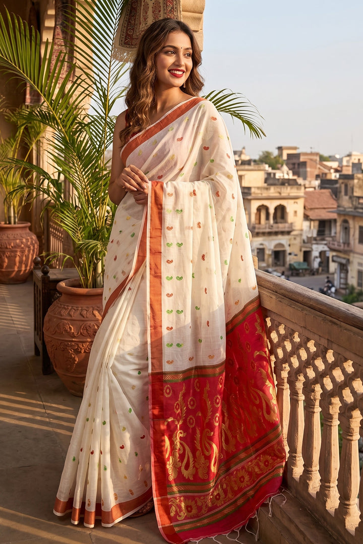 Mayura Chaya Banarasi Khadi Saree
