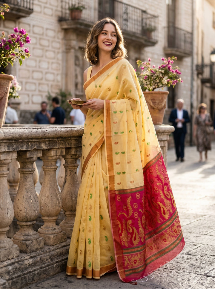 Mayura Chaya Banarasi Khadi Saree
