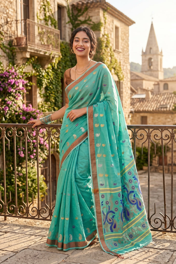 Mayura Chaya Banarasi Khadi Saree