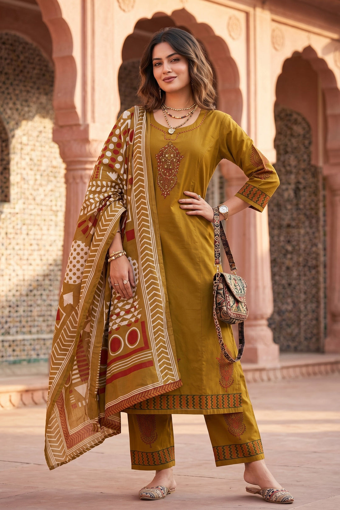 Glow Season Drop Cotton Kurti Set