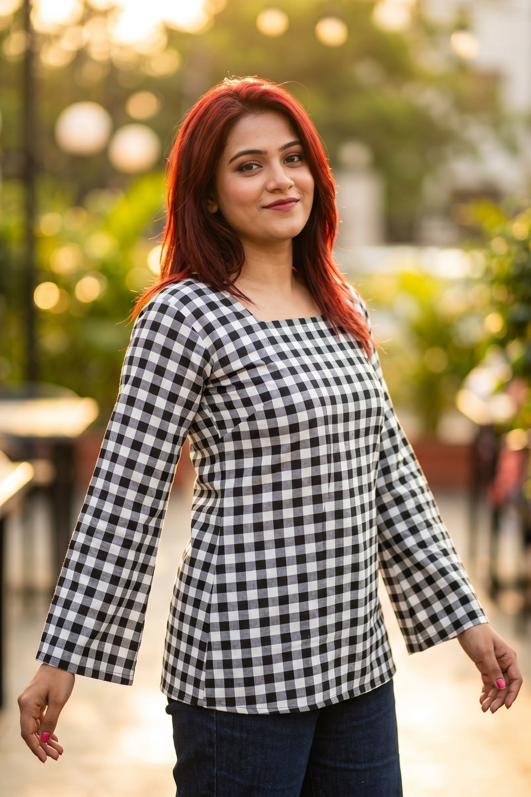 All Checked-Pure Cotton Kurti