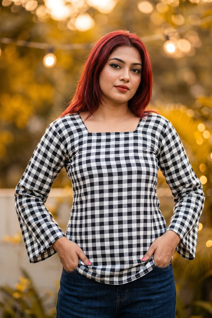 All Checked-Pure Cotton Kurti