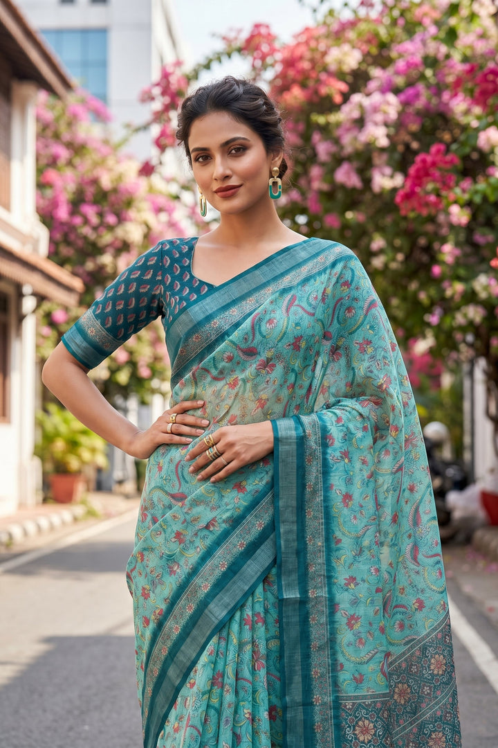 Rang Canvas Fancy Linen Saree