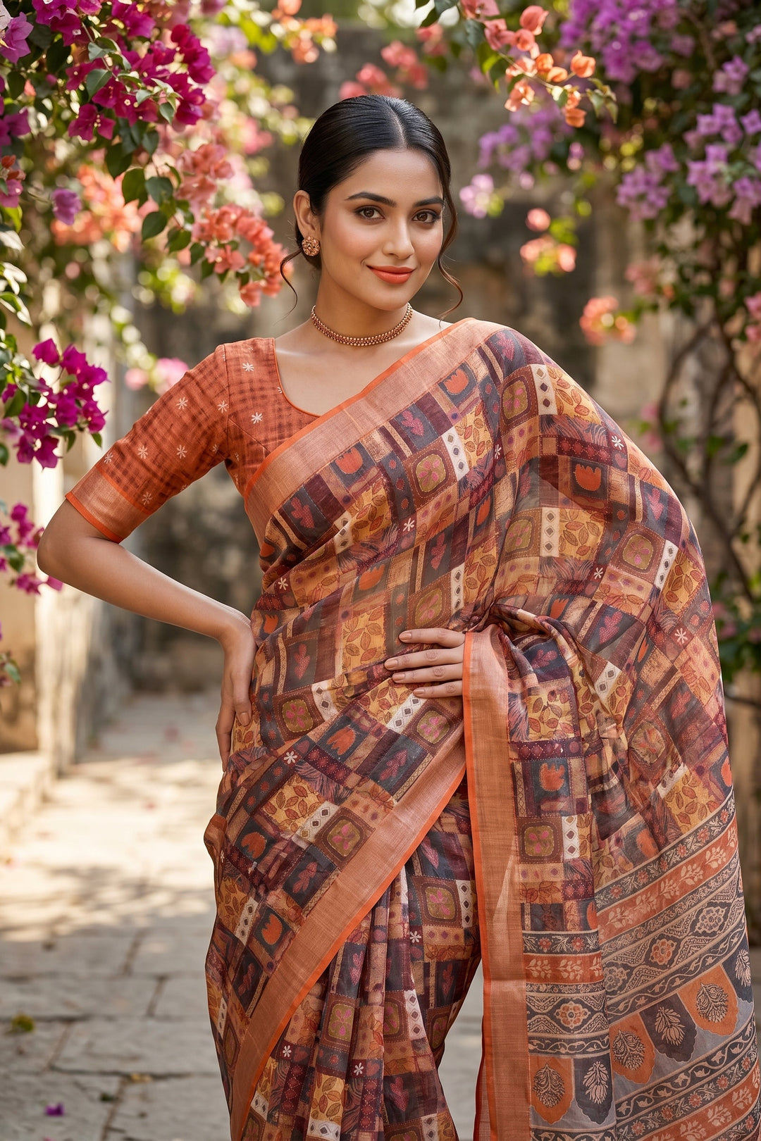 Rang Canvas Fancy Linen Saree