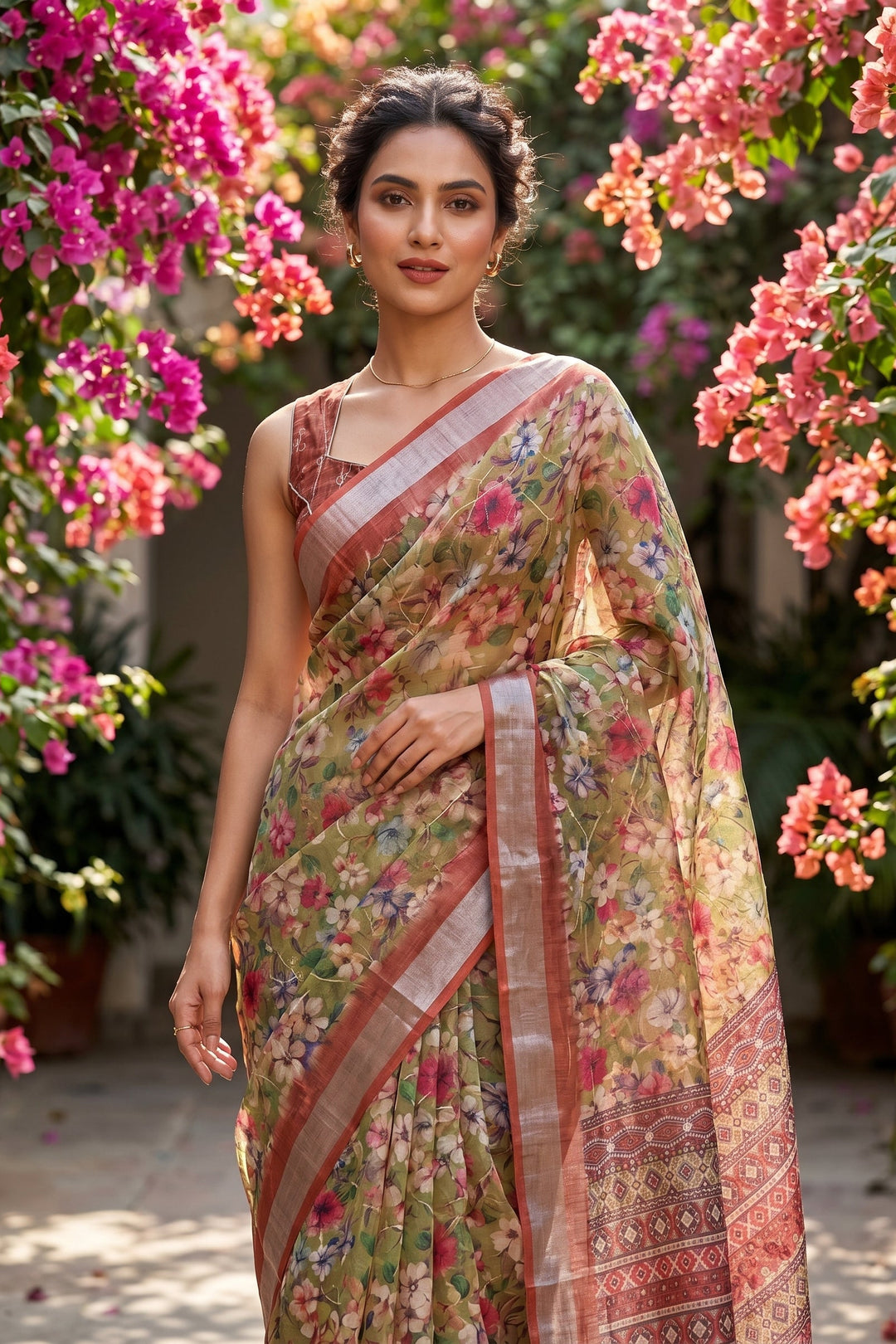 Rang Canvas Fancy Linen Saree