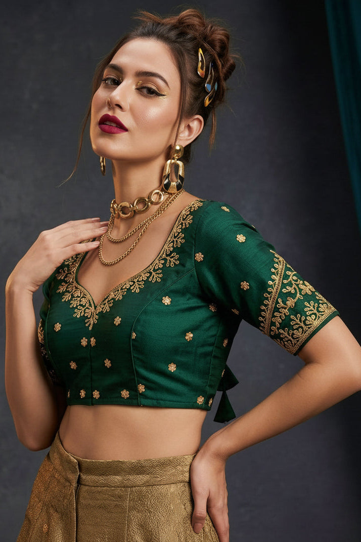 The Secret Leaf (Vichitra Silk Blouse)