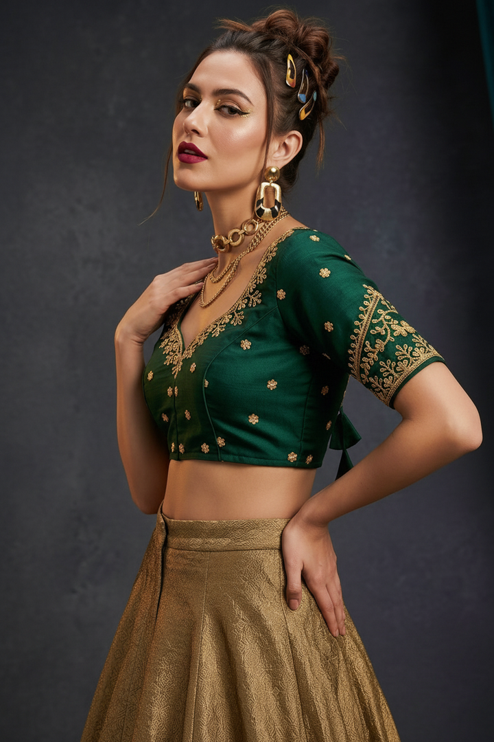 The Secret Leaf (Vichitra Silk Blouse)