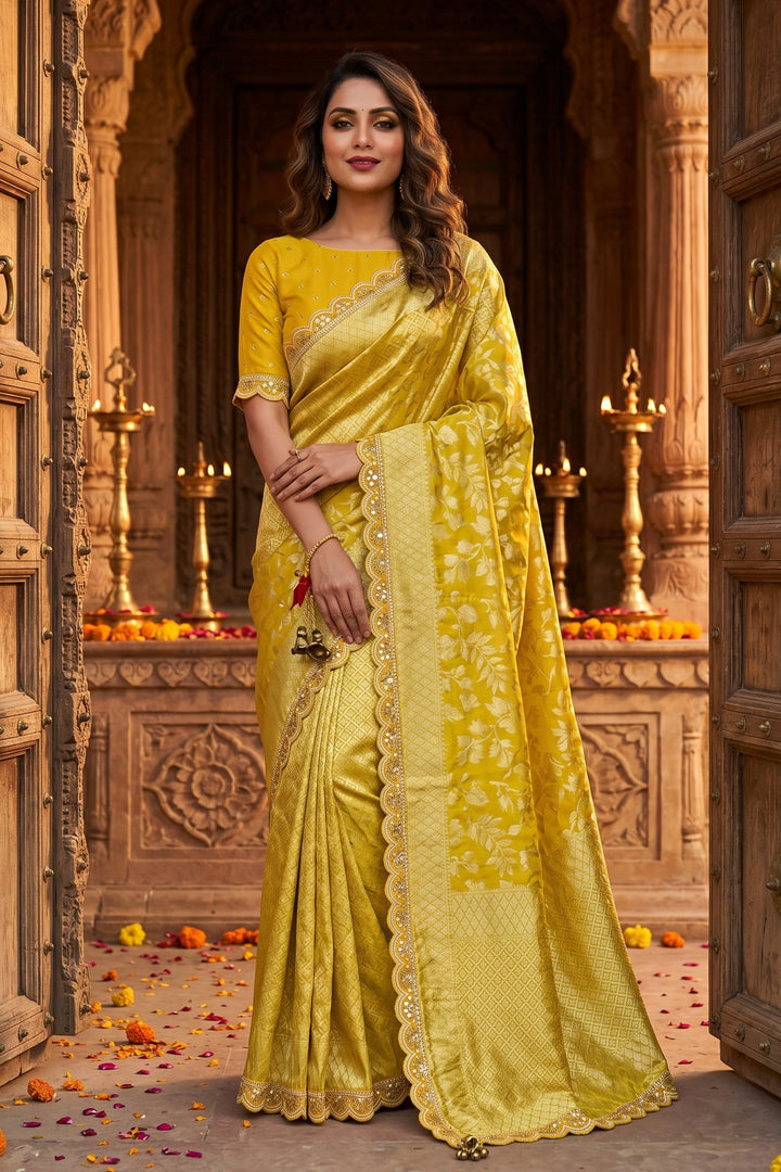 Devotion Drapes Crepe Khaddi Silk Saree