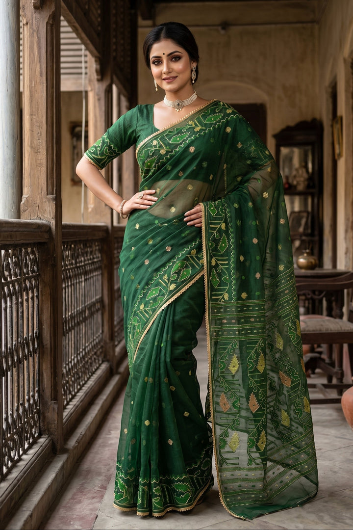 Swarnalekha Dhakai Jamdani Saree