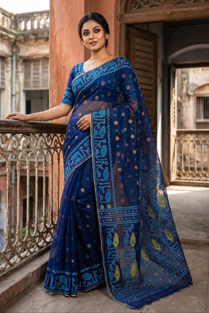 Swarnalekha Dhakai Jamdani Saree
