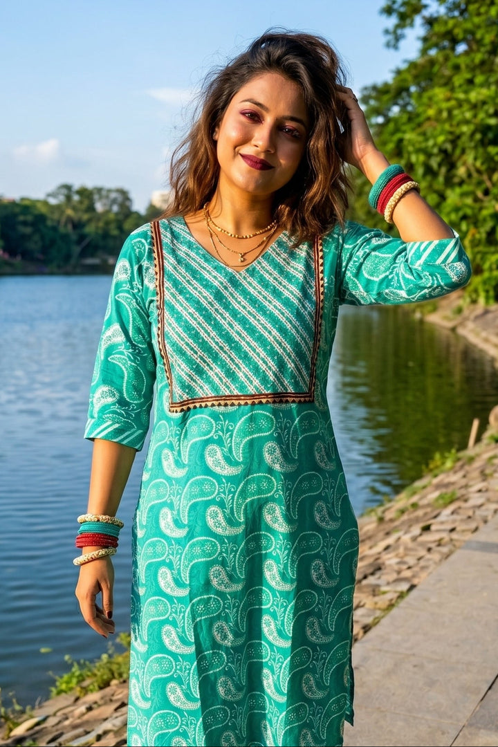 Cloud Kiss Cotton  Kurti Set