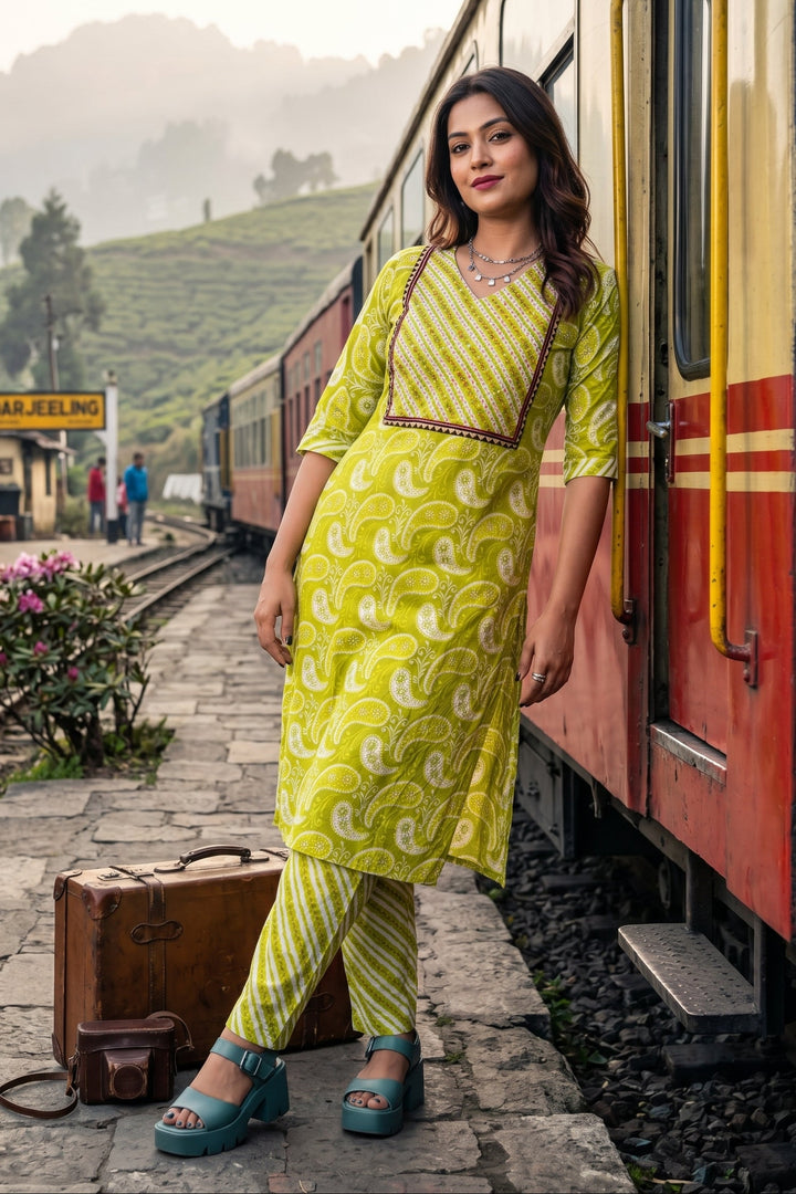 Cloud Kiss Cotton  Kurti Set