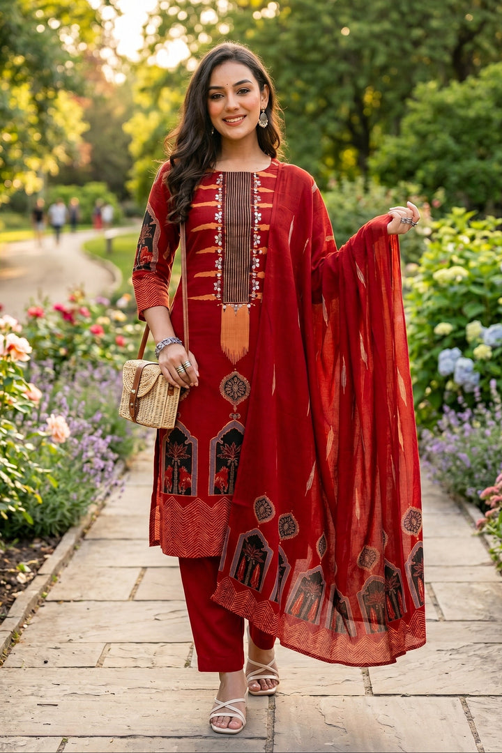 Rang Rush Ethnic Cotton Kurti Set