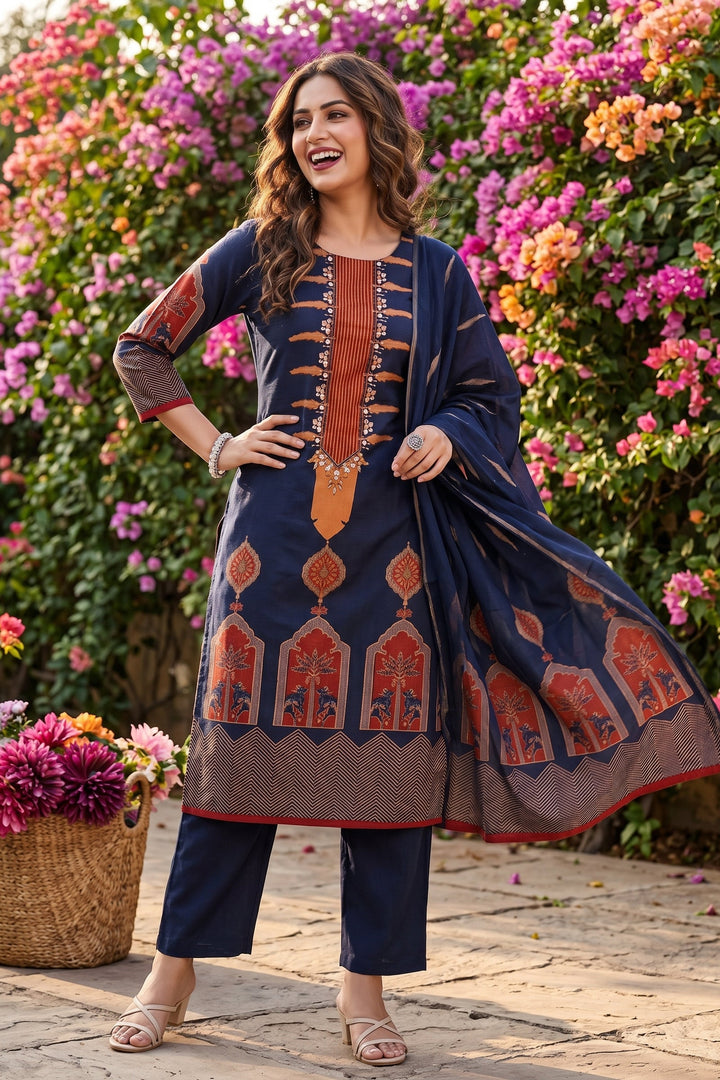 Rang Rush Ethnic Cotton Kurti Set