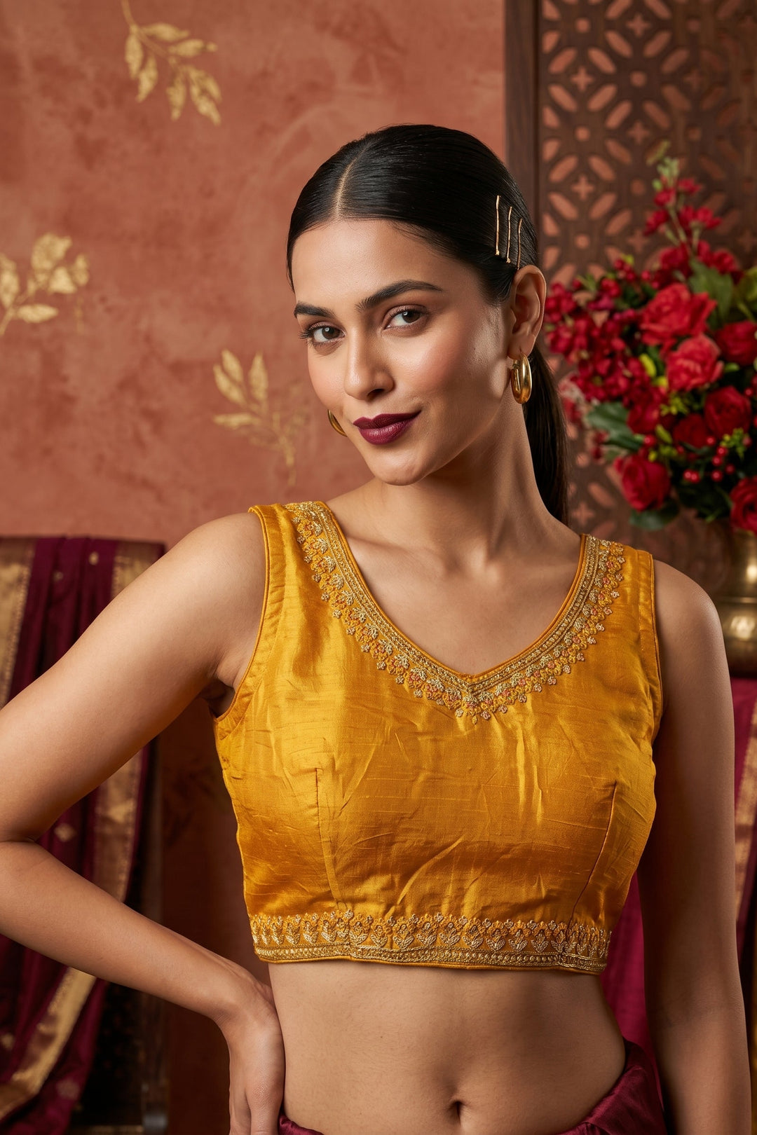 Honey Glow Fendy Silk Blouse
