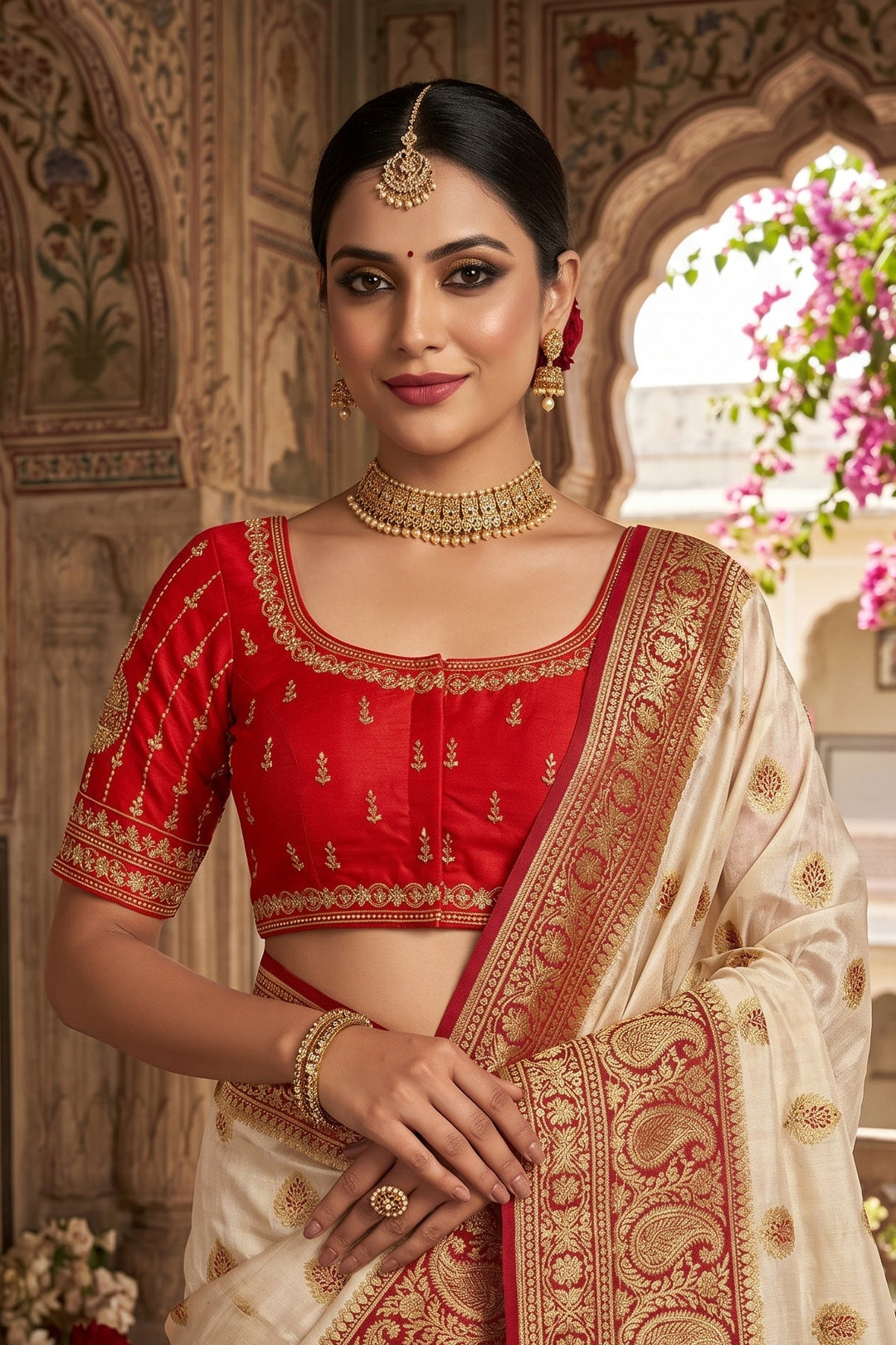 Vermilion Queen Designer Silk Blouse