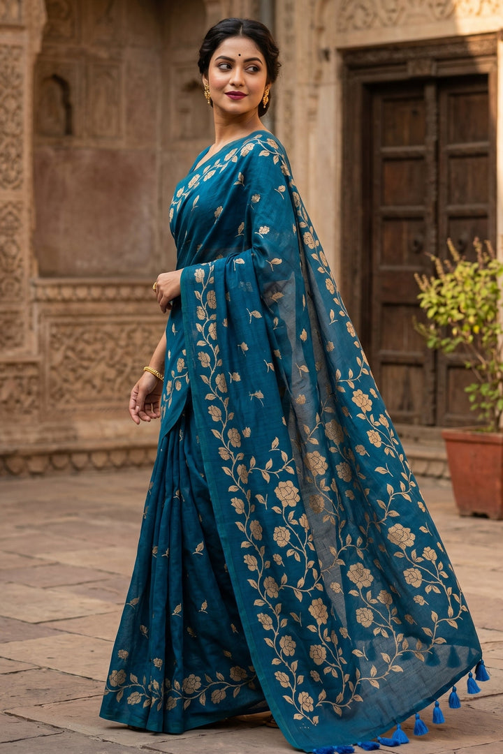 Pushpakunj Pure Mul Cotton Saree