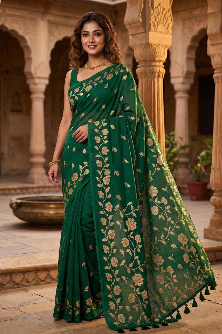 Pushpakunj Pure Mul Cotton Saree