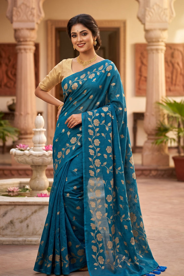 Pushpakunj Pure Mul Cotton Saree
