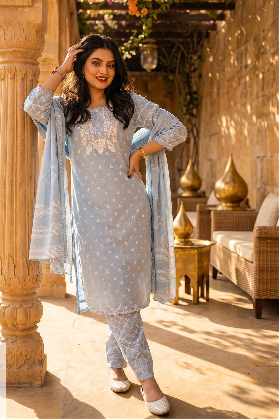 Fun-Loving Fashionista Cotton Kurti Set