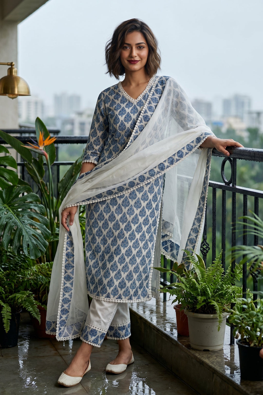 Smiles More Rayon Kurti Set