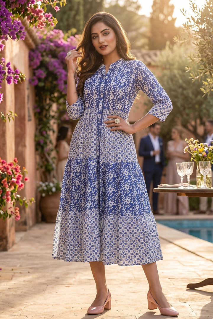 Daily Gaily Cotton Indigo Dress