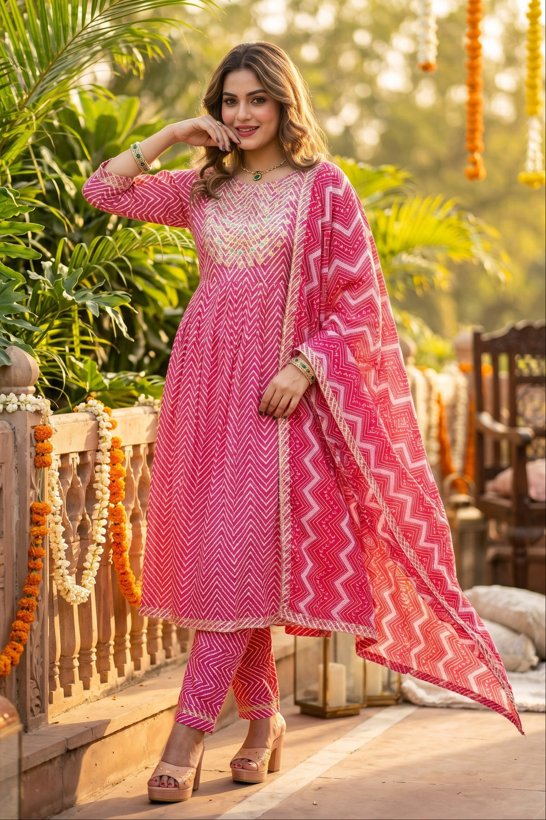 Pink Day- Party Wear Kurti Set