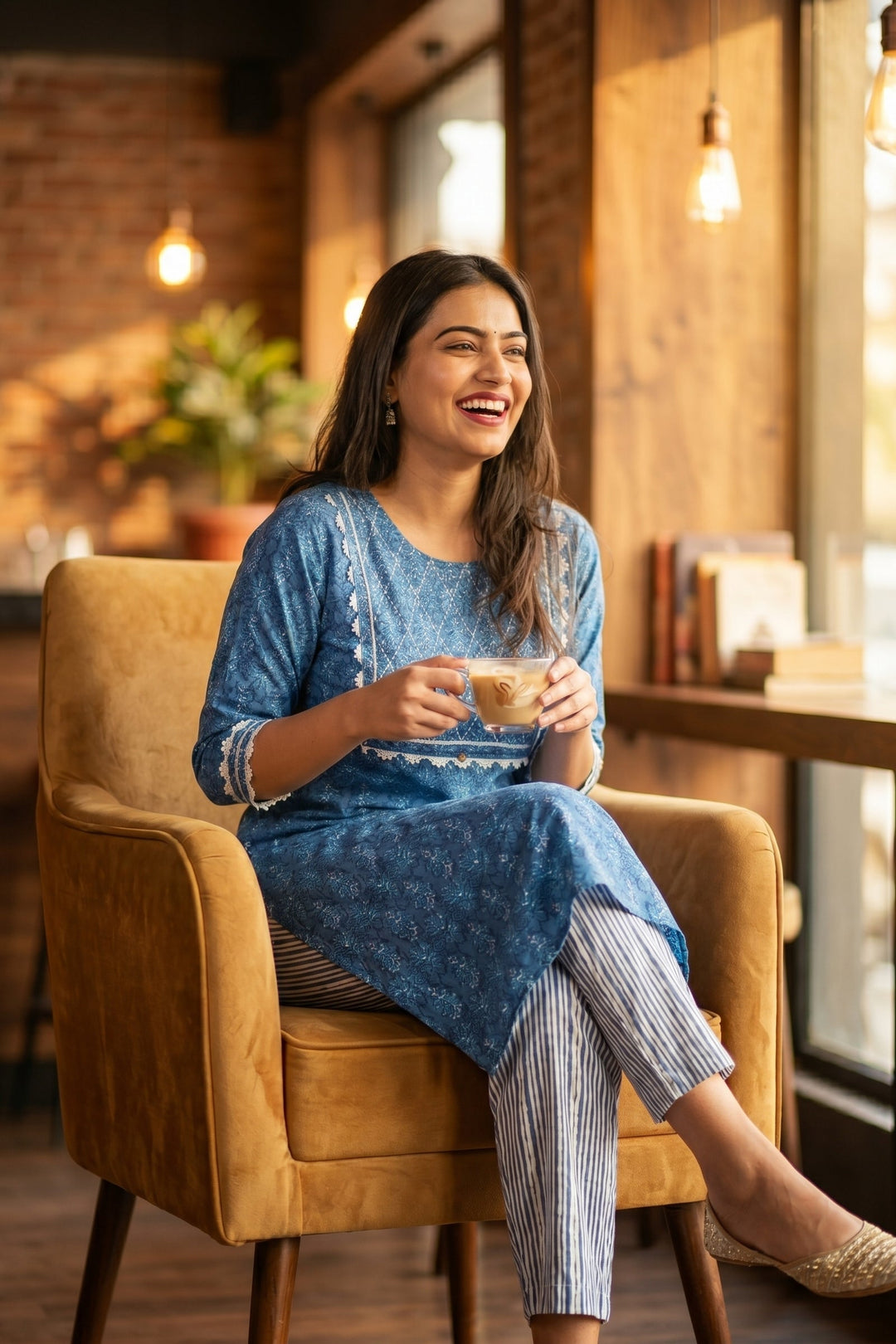 Blue Light-Kurti Set