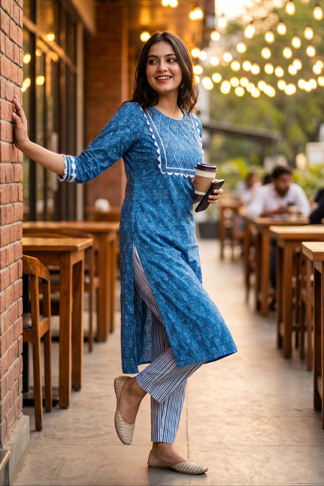 Blue Light-Kurti Set