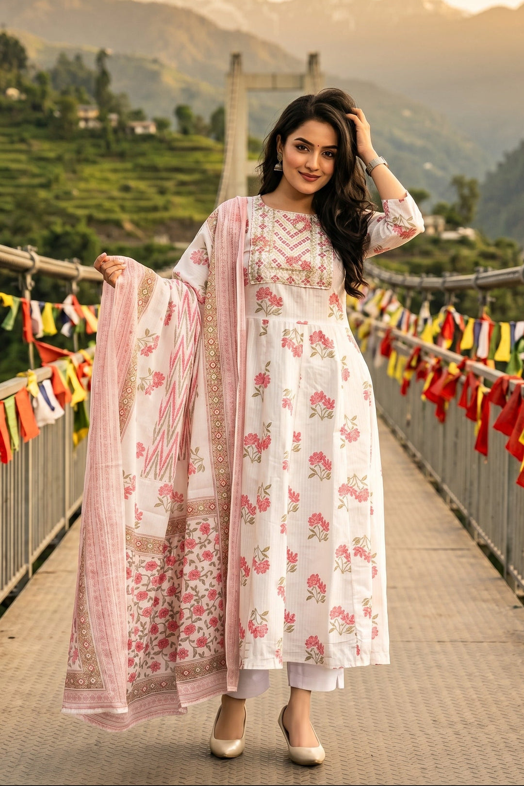 Flower Of Hills Jaipur Kurti Set