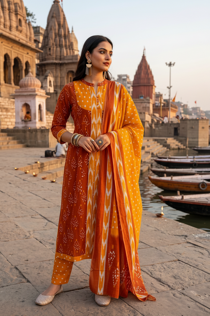 Moment Of Stillness Cotton Kurti Set