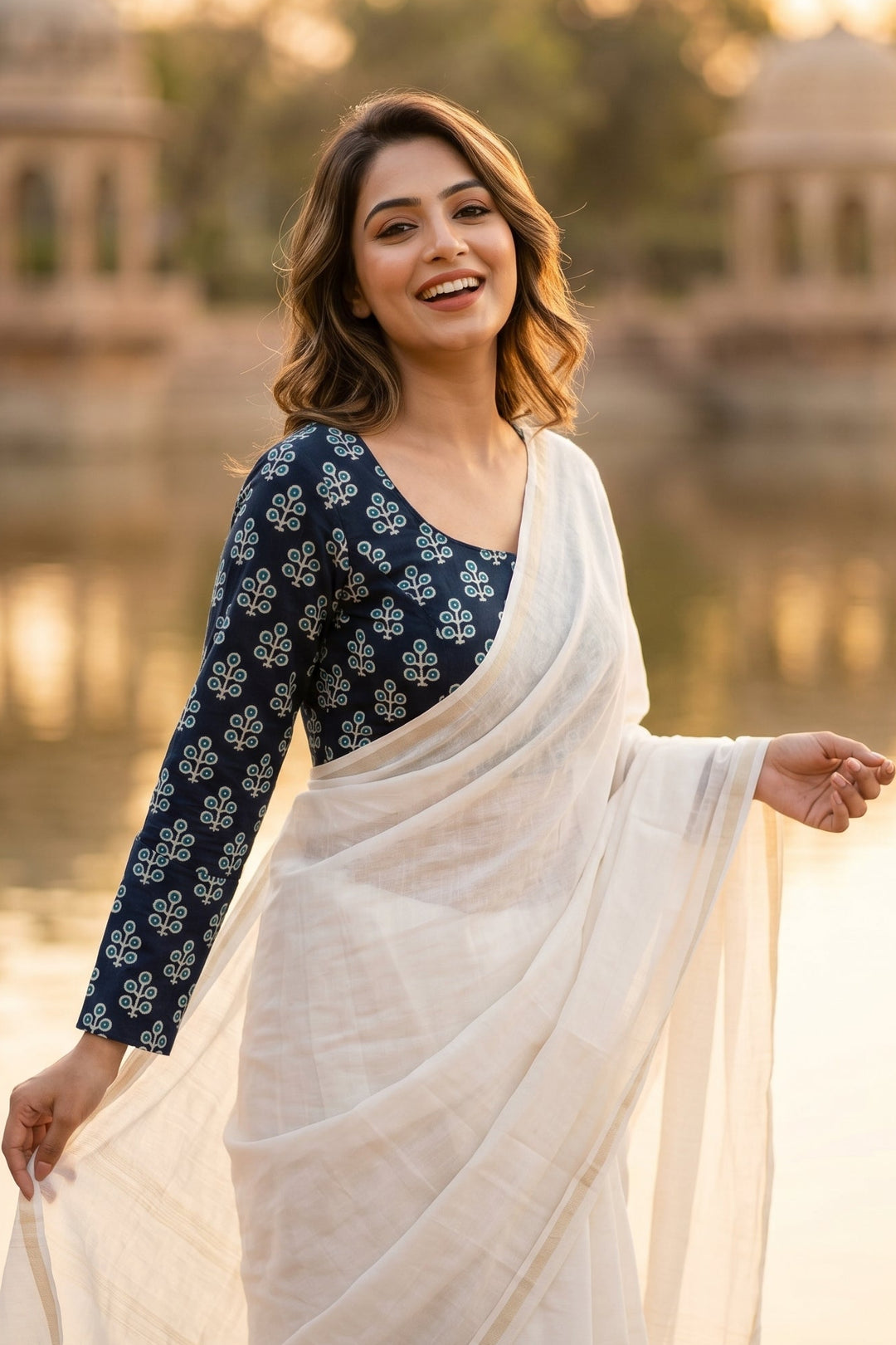 Printed Charm-Simple And Fancy Cotton Blouse