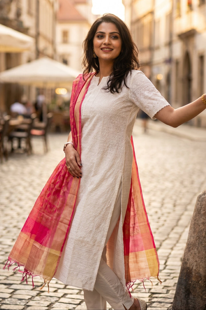 Born To Look Stunning-Chikankari Kurti Set