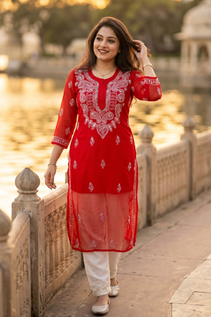Moonlit Reverie-Georgette Kurti(No pant)