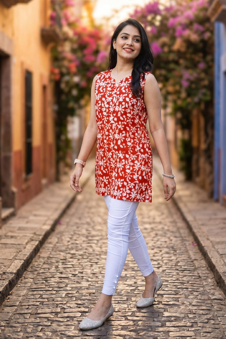 Dear Zindagi- Sustainable Block Print Ethnic Top