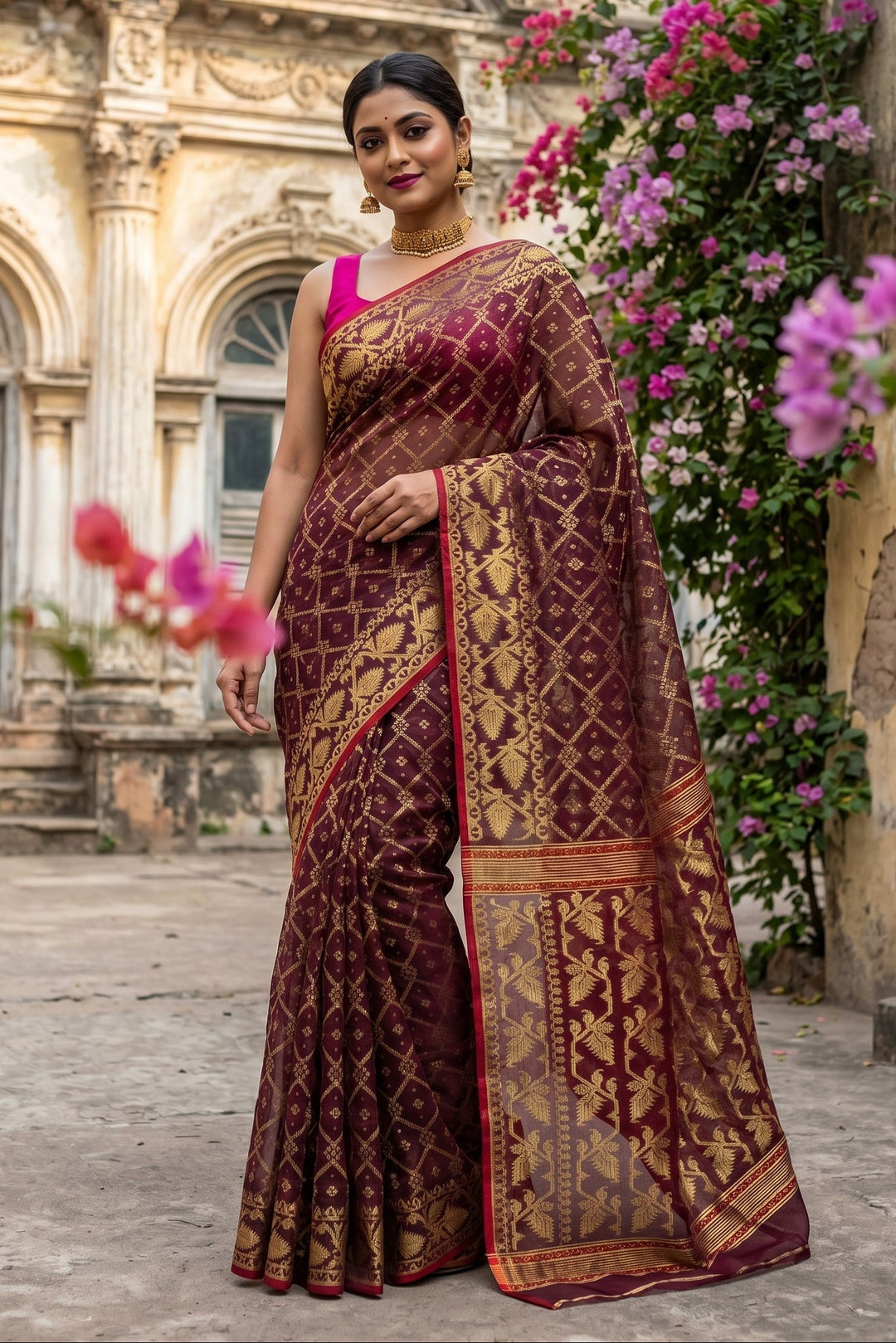 Chithi’r Shur Dhakai Jamdani Saree